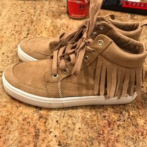 Brand new high top fringe old navy beige shoes 3